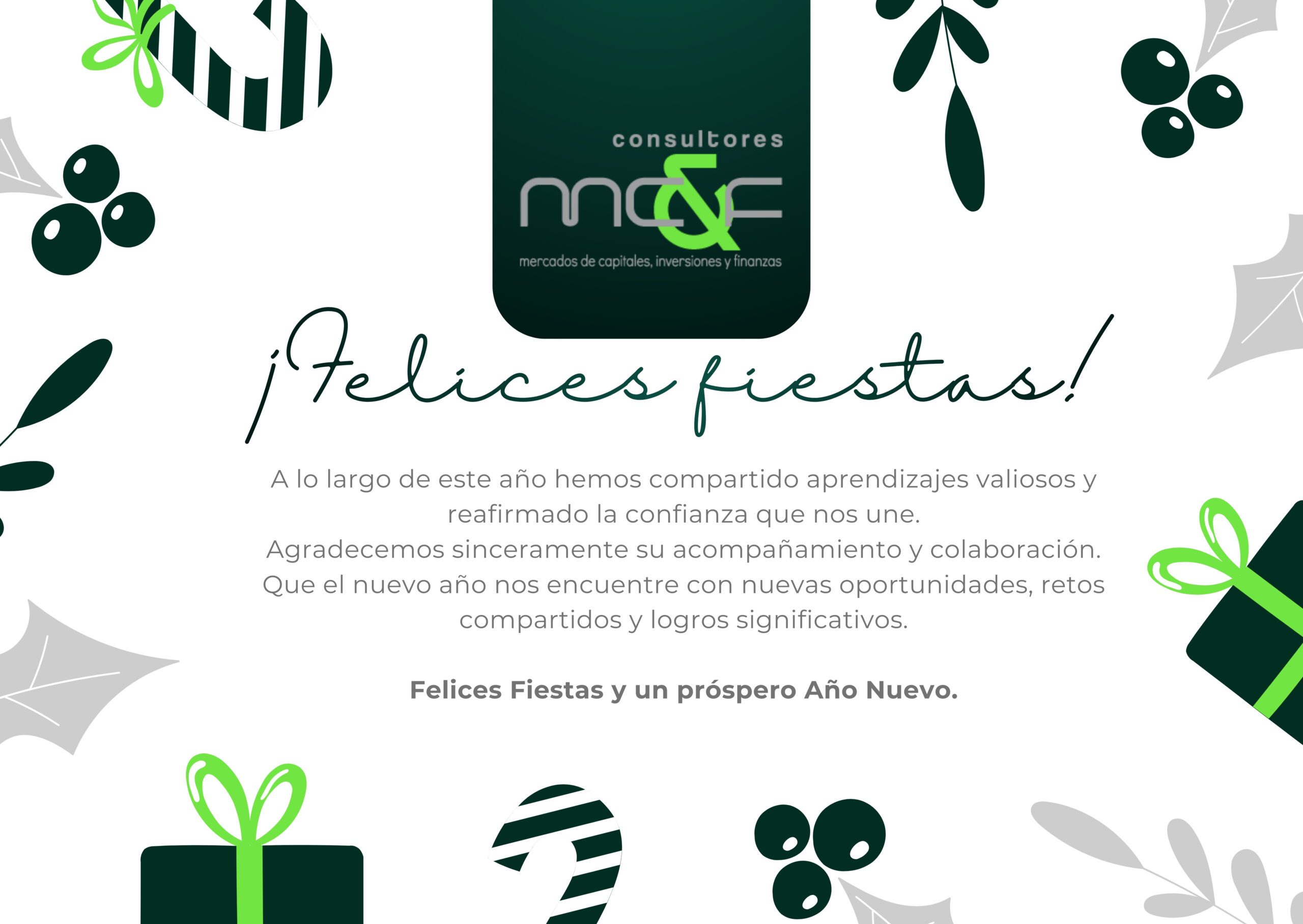 Felices fiestas les desea MCIF Perú